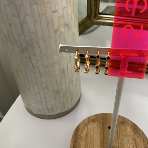 Black and White Gold Hoop Bundle - Picture 4 of 6